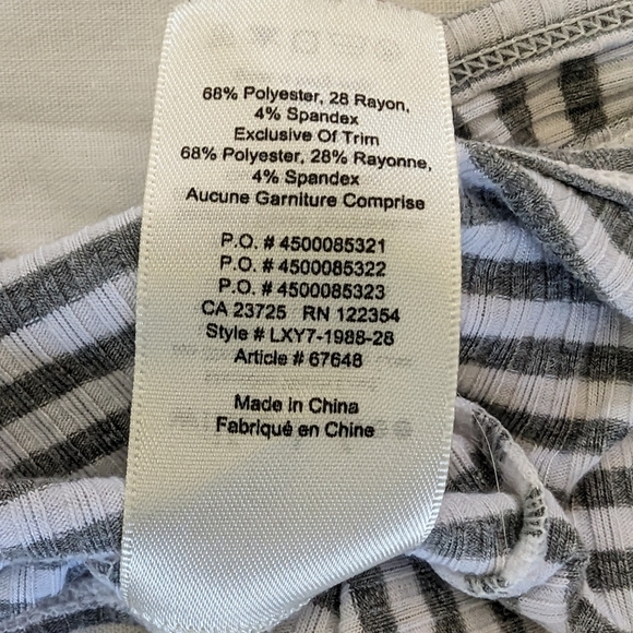 Aritzia Wilfred Free grey/white stripe bodysuit small - Picture 4 of 5